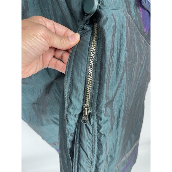 VTG 90s Streetwear Quilted Puffer Parka Patchwork Trench Coat Funky Artsy 24W - Picture 10 of 16